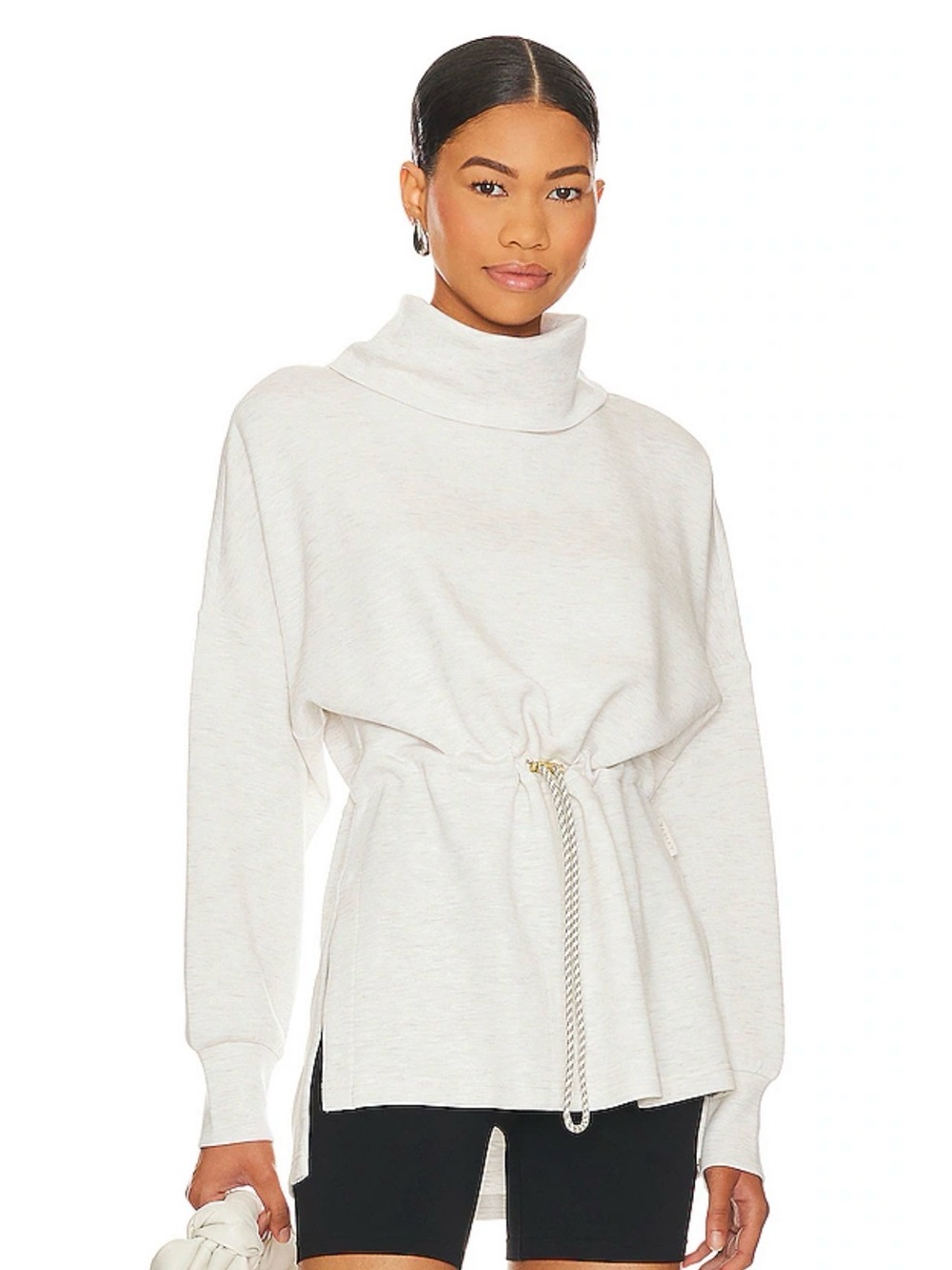 Varley Freya Tunic Sweatshirt in Ivory Marl